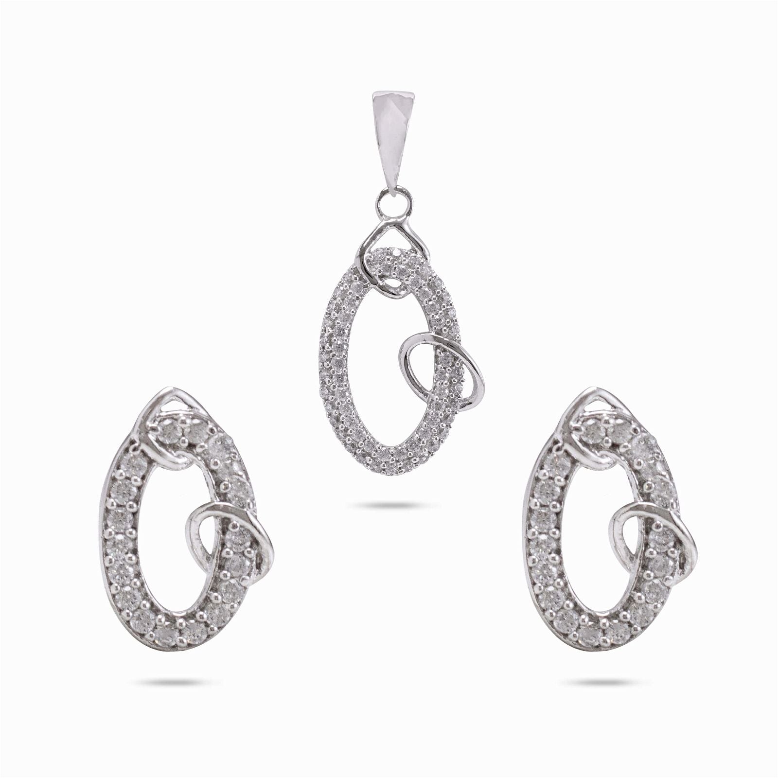 RRJ0105 Pure 925 Sterling Silver Pendant Set - RishiRich Jewels