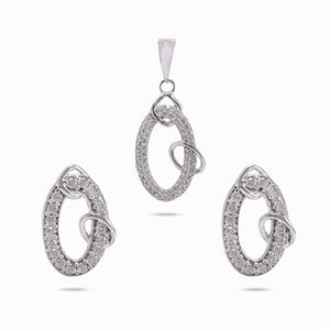 RRJ0105 Pure 925 Sterling Silver Pendant Set - RishiRich Jewels