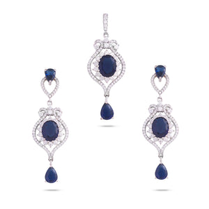 RRJ0127 Pure 925 Sterling Silver Pendant Set - RishiRich Jewels