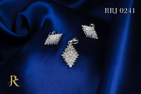 RRJ0241 Pure 925 Sterling Silver Pendant Set - RishiRich Jewels