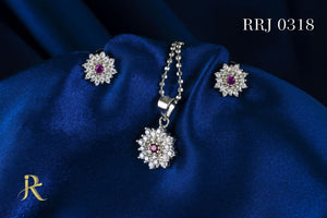 RRJ0318 Pure 925 Sterling Silver Pendant Set - RishiRich Jewels