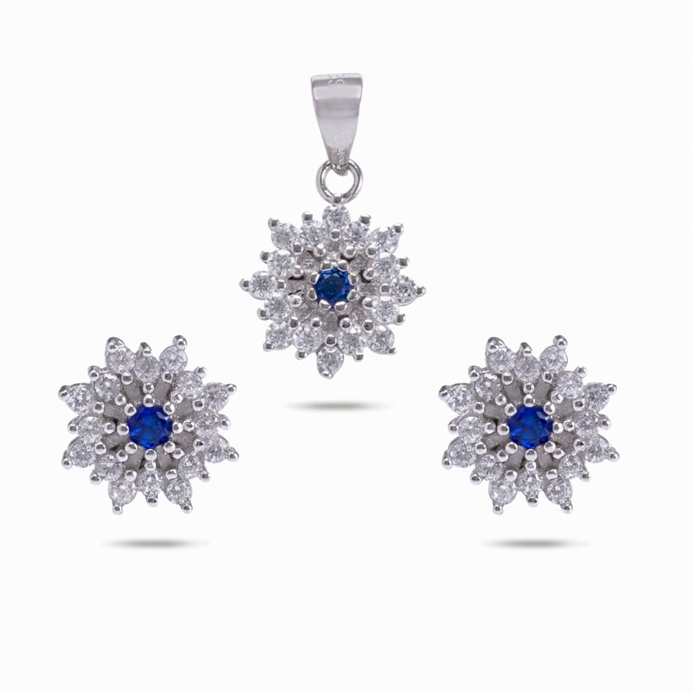 RRJ0319 Pure 925 Sterling Silver Pendant Set - RishiRich Jewels