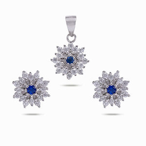 RRJ0319 Pure 925 Sterling Silver Pendant Set - RishiRich Jewels