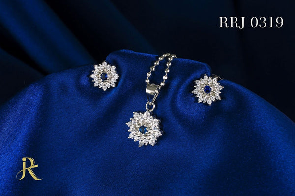 RRJ0319 Pure 925 Sterling Silver Pendant Set - RishiRich Jewels