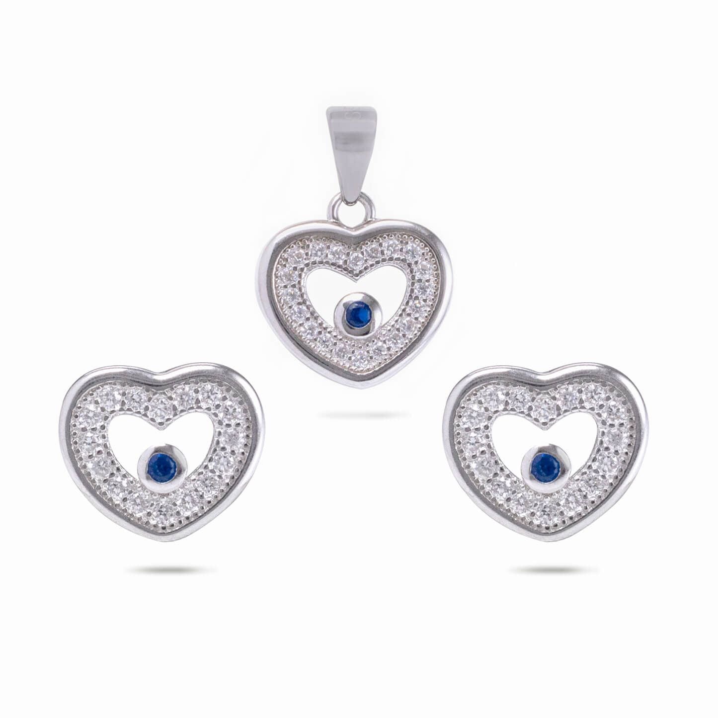 RRJ0321 Pure 925 Sterling Silver Pendant Set - RishiRich Jewels
