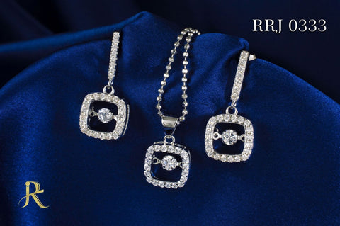 RRJ0333 Pure 925 Sterling Silver Pendant Set - RishiRich Jewels