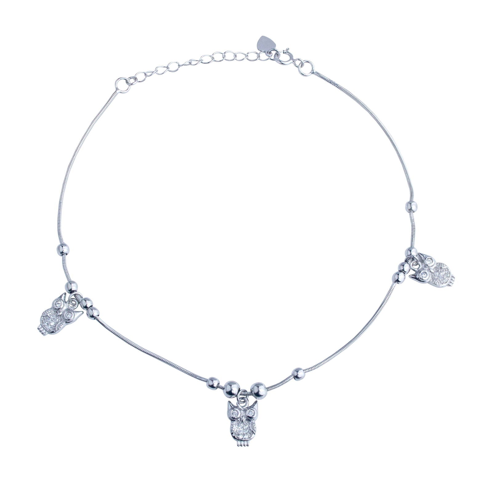 RRJ0337 Pure 925 Sterling Silver Single Anklet - RishiRich Jewels