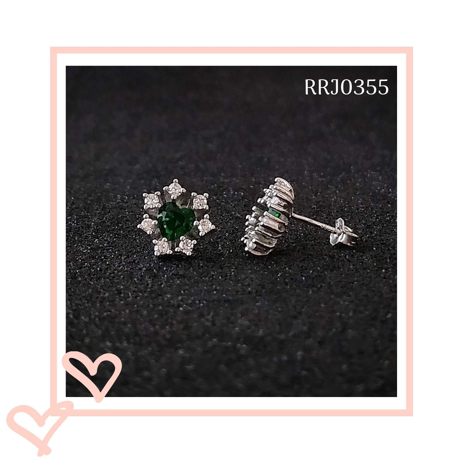 RRJ0355 Pure 925 Sterling Silver Stud - RishiRich Jewels