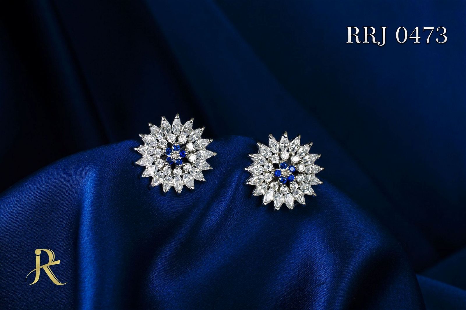 RRJ0473 Pure 925 Sterling Silver Stud - RishiRich Jewels