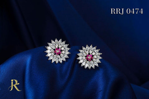 RRJ0474 Pure 925 Sterling Silver Stud - RishiRich Jewels
