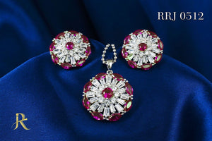 RRJ0512 Pure 925 Sterling Silver Pendant Set - RishiRich Jewels