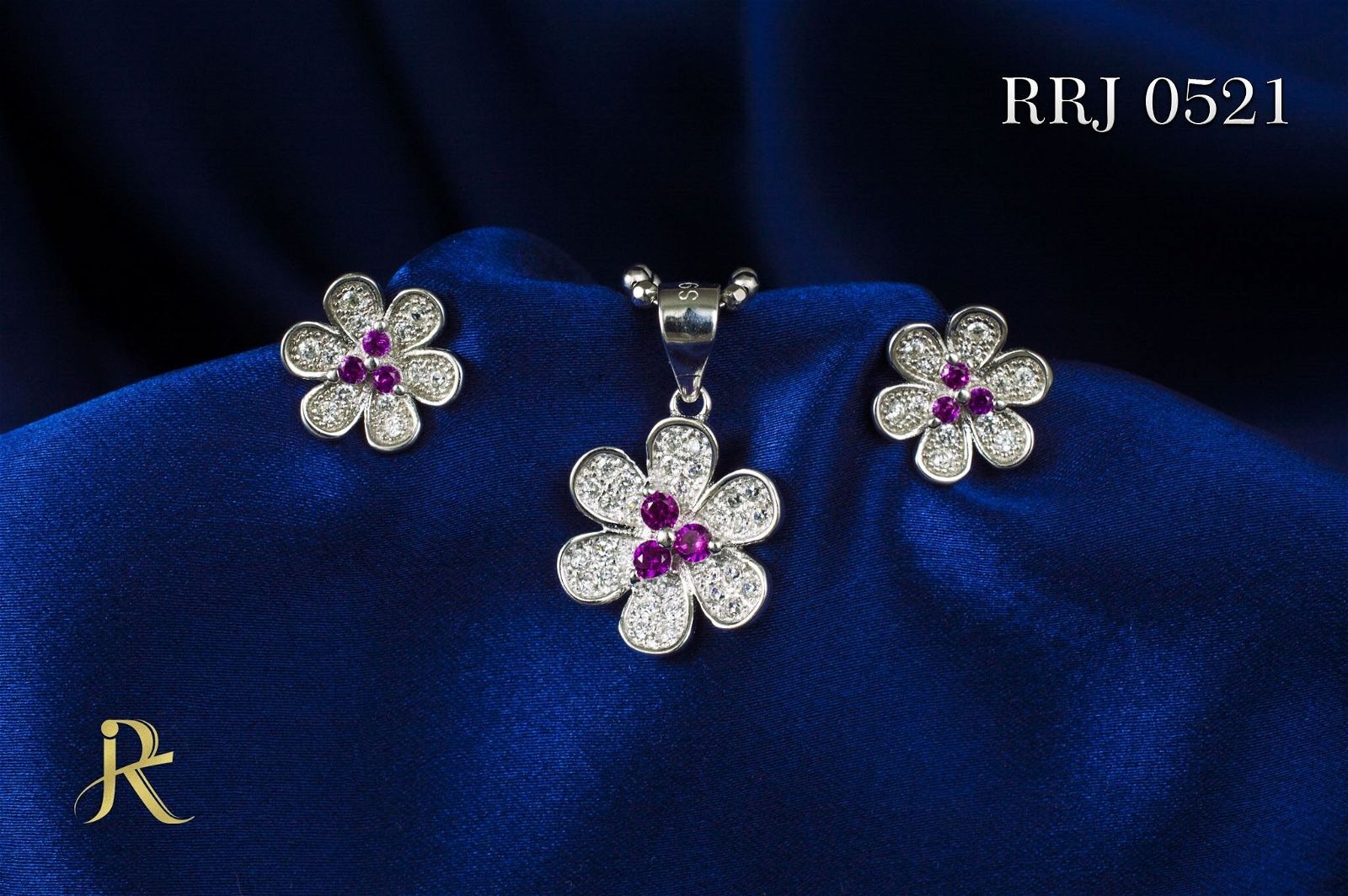 RRJ0521 Pure 925 Sterling Silver Pendant Set - RishiRich Jewels