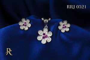 RRJ0521 Pure 925 Sterling Silver Pendant Set - RishiRich Jewels