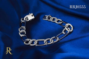 RRJ0555 Pure 925 Sterling Silver Mens Bracelet - RishiRich Jewels