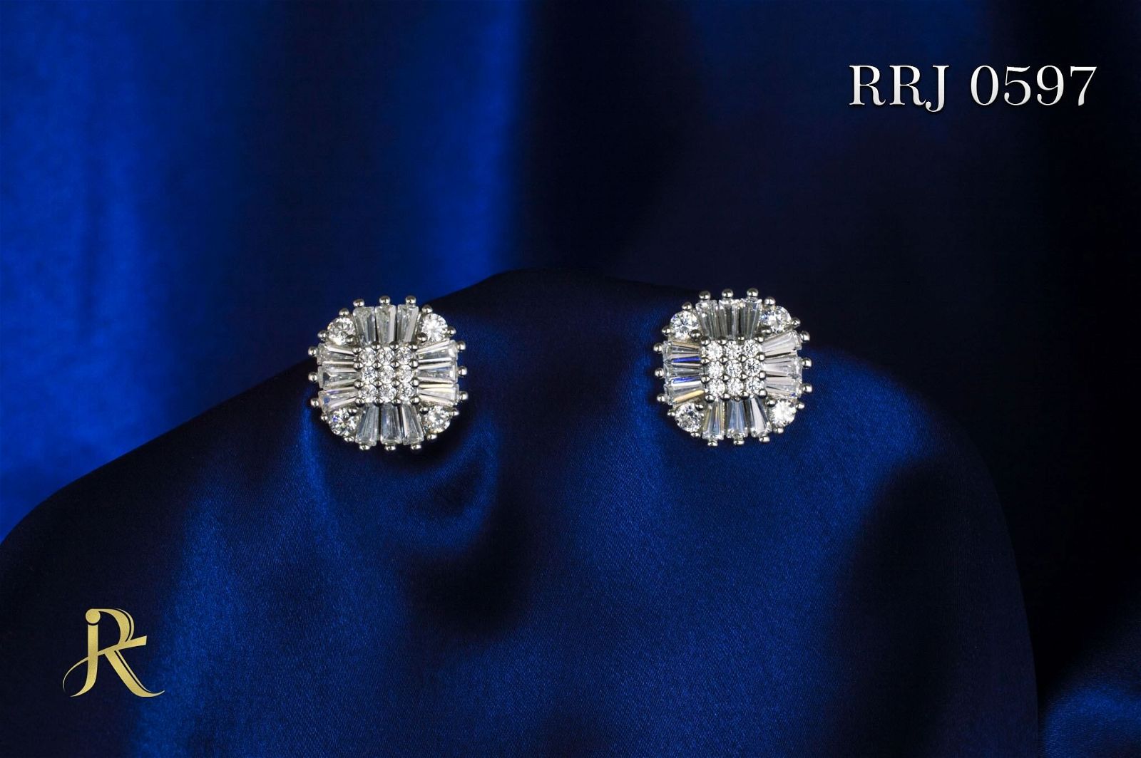 RRJ0597 Pure 925 Sterling Silver Stud - RishiRich Jewels