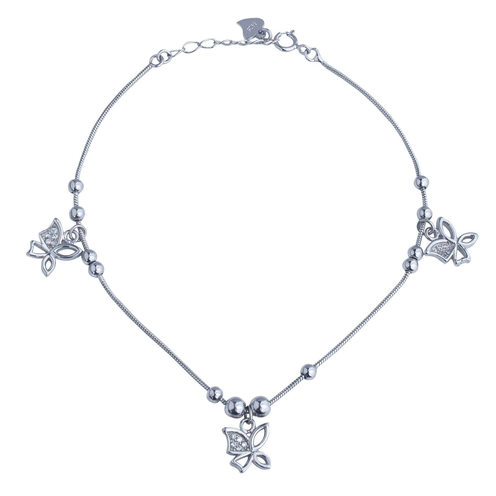 RRJ0603 Pure 925 Sterling Silver Single Anklet - RishiRich Jewels