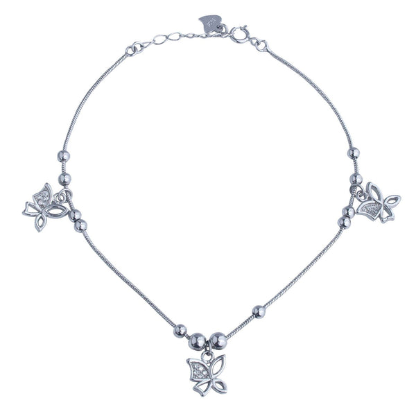 RRJ0603 Pure 925 Sterling Silver Single Anklet - RishiRich Jewels