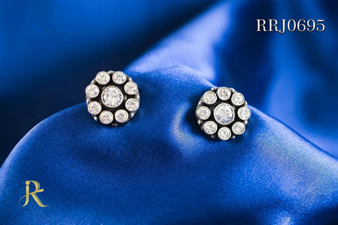 RRJ0695 Pure 925 Sterling Silver Stud - RishiRich Jewels