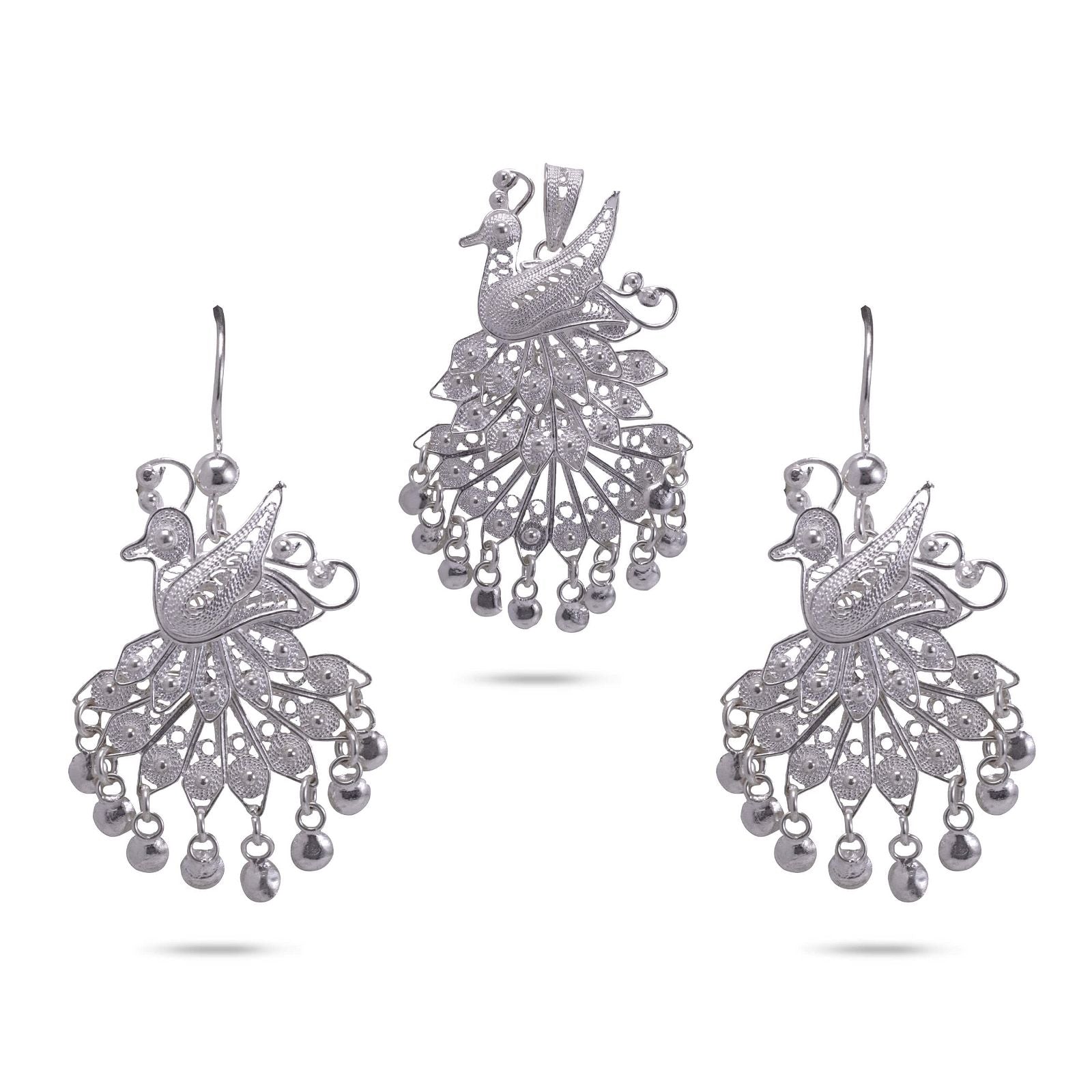 RRJ0705 Pure 925 Sterling Silver Pendant Set - RishiRich Jewels