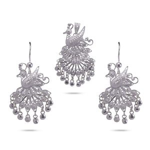 RRJ0705 Pure 925 Sterling Silver Pendant Set - RishiRich Jewels