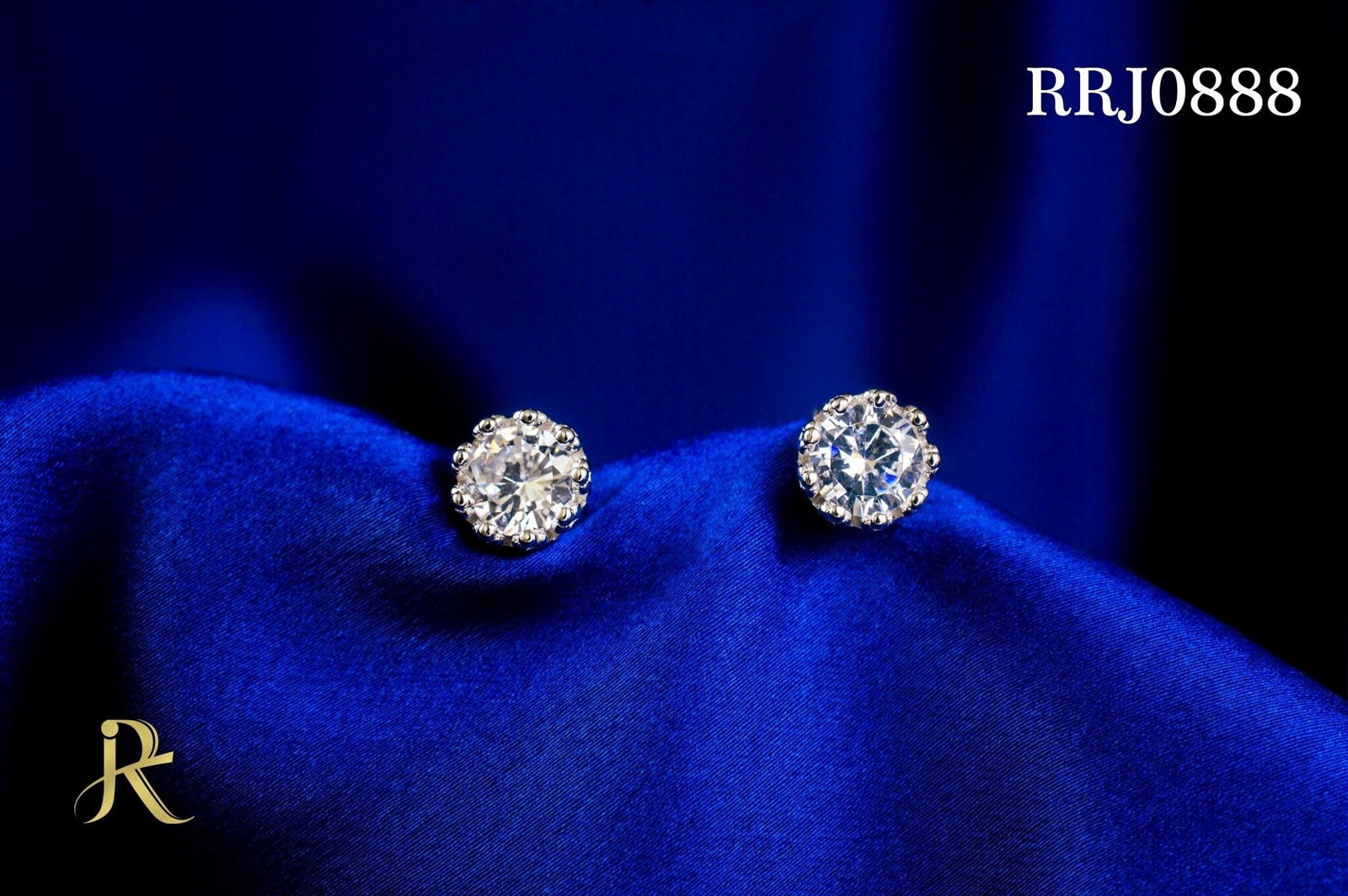 RRJ0888 Pure 925 Sterling Silver 0.5 Carat Solitaire Unisex Stud - RishiRich Jewels