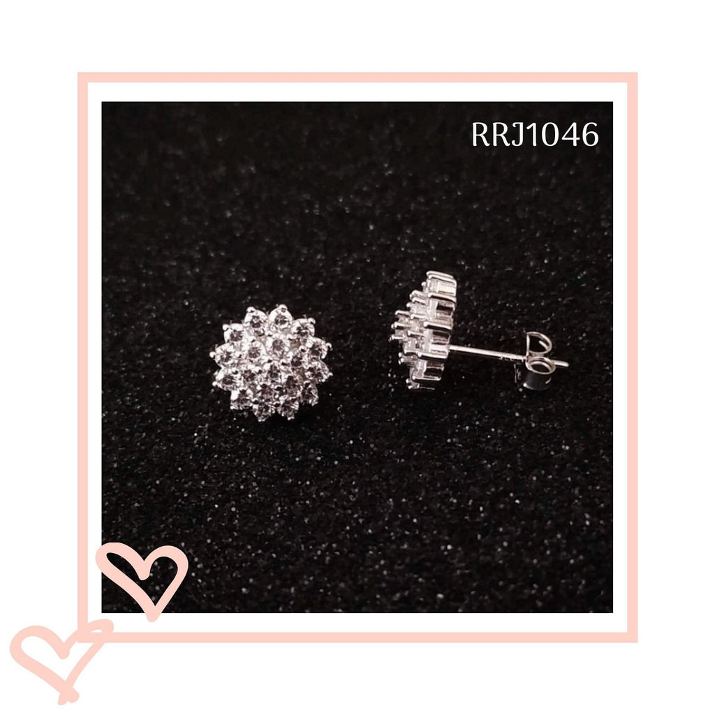 RRJ1046 Pure 925 Sterling Silver Stud - RishiRich Jewels
