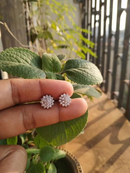 RRJ1046 Pure 925 Sterling Silver Stud - RishiRich Jewels