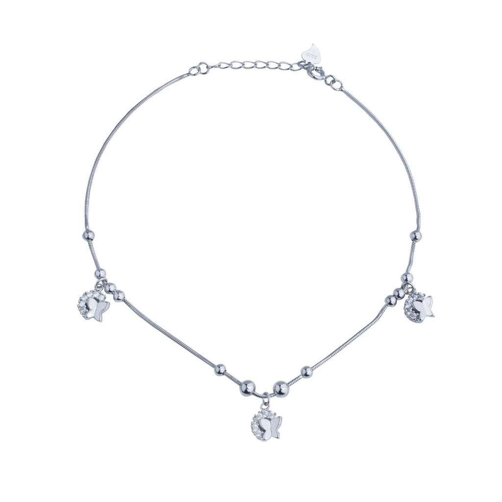 RRJ1084 Pure 925 Sterling Silver Single Anklet - RishiRich Jewels