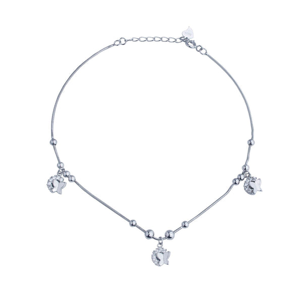 RRJ1084 Pure 925 Sterling Silver Single Anklet - RishiRich Jewels