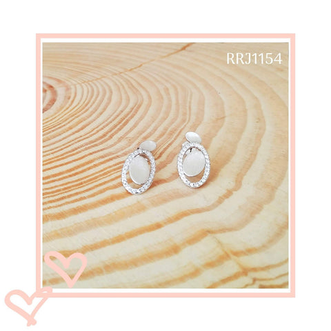 RRJ1154 Pure 925 Sterling Silver Stud - RishiRich Jewels