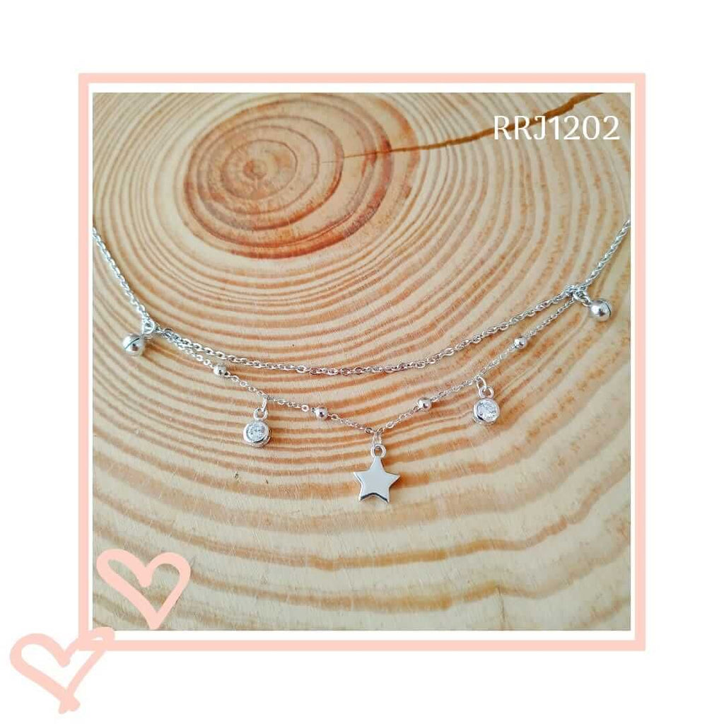 RRJ1202 Pure 925 Sterling Silver Single Anklet - RishiRich Jewels