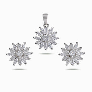 RRJ1241 Pure 925 Sterling Silver Pendant Set - RishiRich Jewels