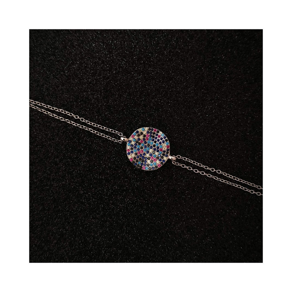 RRJ1249 Pure 925 Sterling Silver Evil Eye Bracelet - RishiRich Jewels
