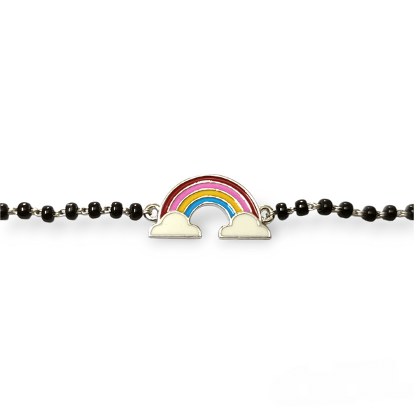 Rainbow Silver Baby Nazariya Bracelet - RishiRich Jewels
