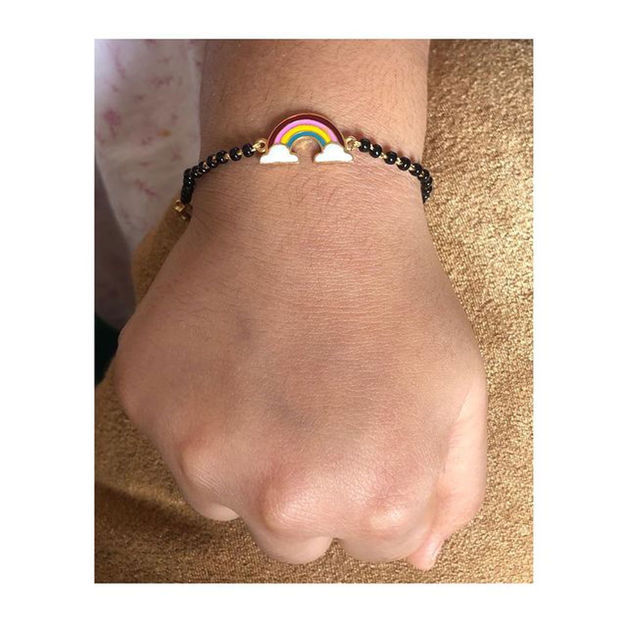 Rainbow Silver Baby Nazariya Bracelet - RishiRich Jewels