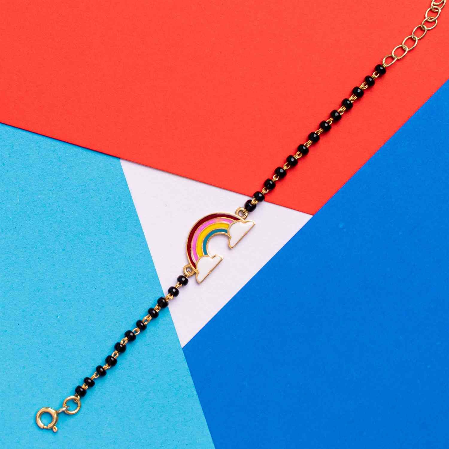 Rainbow Silver Baby Nazariya Bracelet - RishiRich Jewels