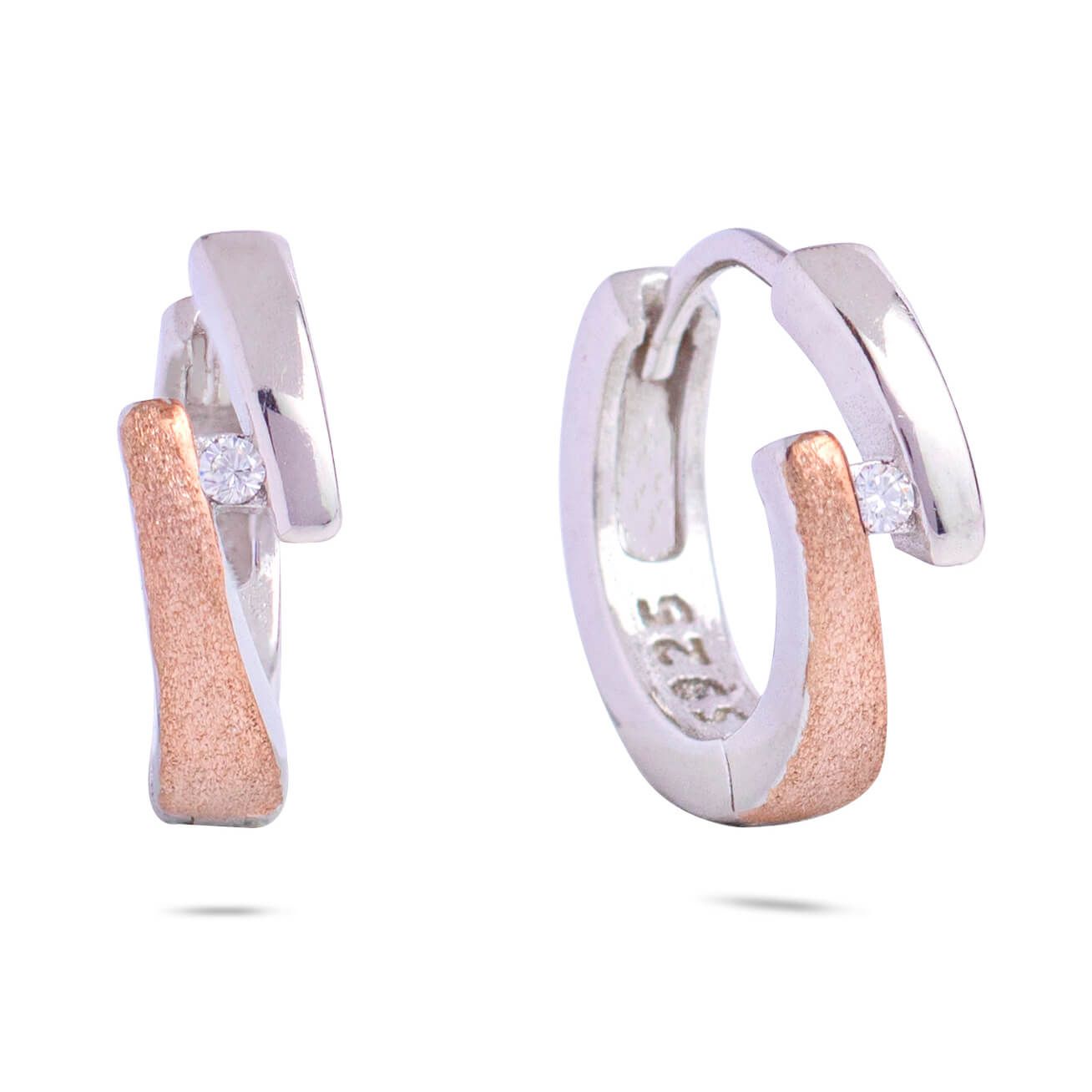 Round Semi Rose Gold Hoop Earring - RishiRich Jewels