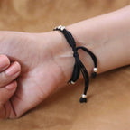 Unisex Silver Nazarbattu Thread Bracelet - RishiRich Jewels