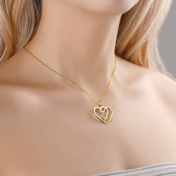 Couple Name Heart Necklace