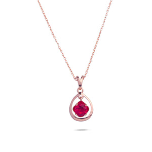 Oval Red Ruby Necklace